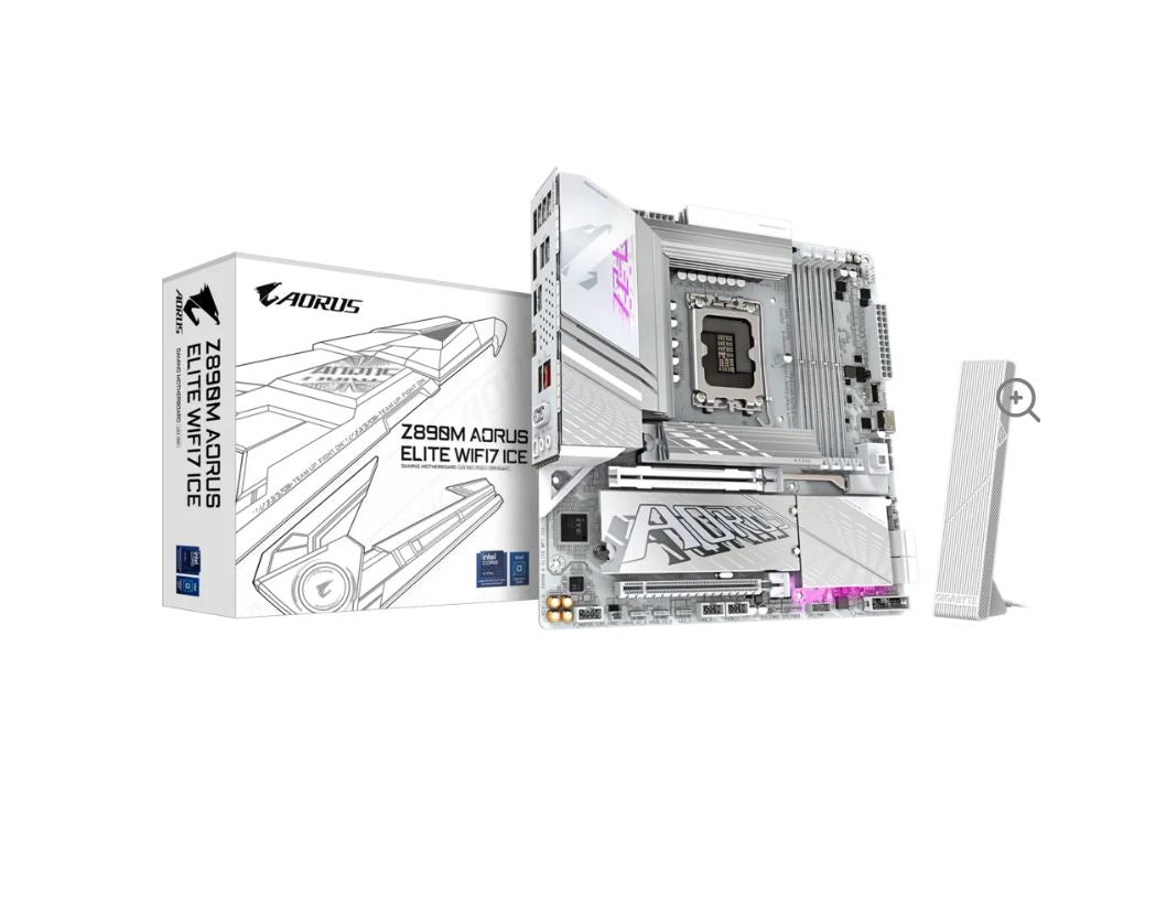 Gigabyte Z890M A ELITE WF7 ICE Intel LGA 1851 m-ATX Motherboard, 4x DDR5 ~256GB, 2x PCI-E x16, 3x M.2, 4x SATA,  5x USB 3.2, 1x USB-C, 4x USB 2.0 Gigabyte Z890M A ELITE WF7 ICE Intel LGA 1851 m-ATX Motherboard, 4x DDR5 ~256GB, 2x PCI-E x16, 3x M.2, 4x SATA,  5x USB 3.2, 1x USB-C, 4x USB 2.0